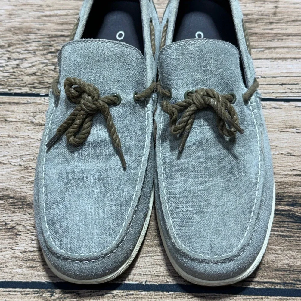 Calto Elevator Boat Shoes Mens 11 Gray Suede Loafers S1101 Height Increasing